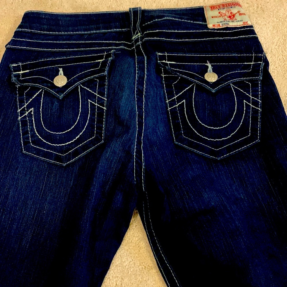 True Religion dark skinny leg jeans
